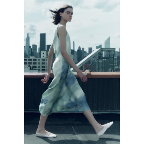 Zara Mint Green Satin One-Shoulder Midi Dress - Picture 3 of 12